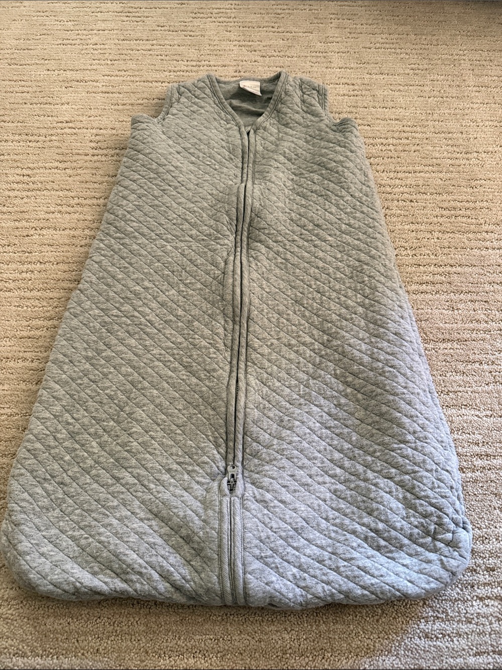 Hanna Andersson Quilted Light Gray Baby Sleep Sack